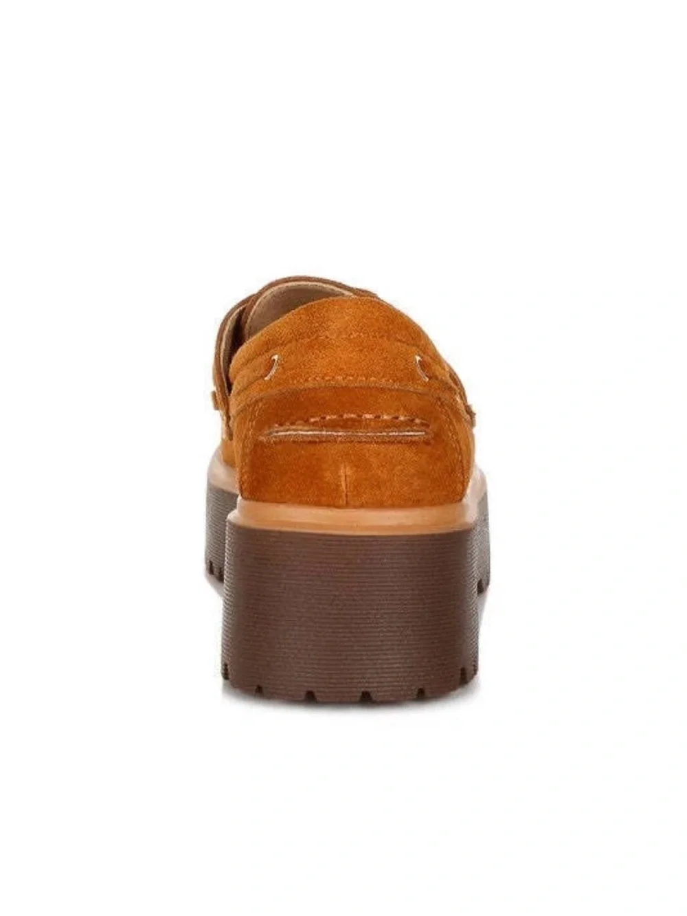 Rag & Co Chunky Suede Oxford Platform Loafers Tan 8 NWOB Retro Cottagecore
